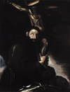 San Francesco in meditazione sul crocifisso